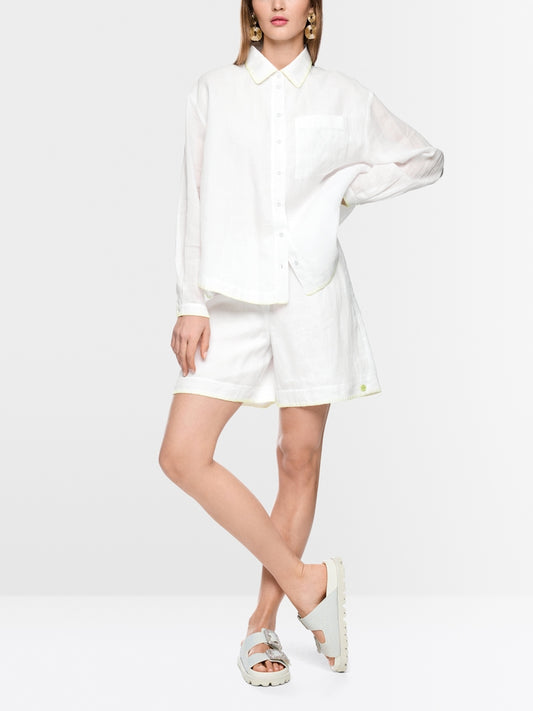 Marc Cain Sports White Willmar Wide Fit Ramie Shorts