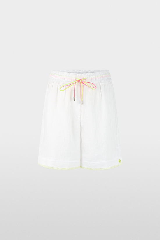 Marc Cain Sports White Willmar Wide Fit Ramie Shorts
