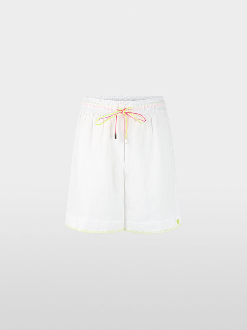 Marc Cain Sports White Willmar Wide Fit Ramie Shorts