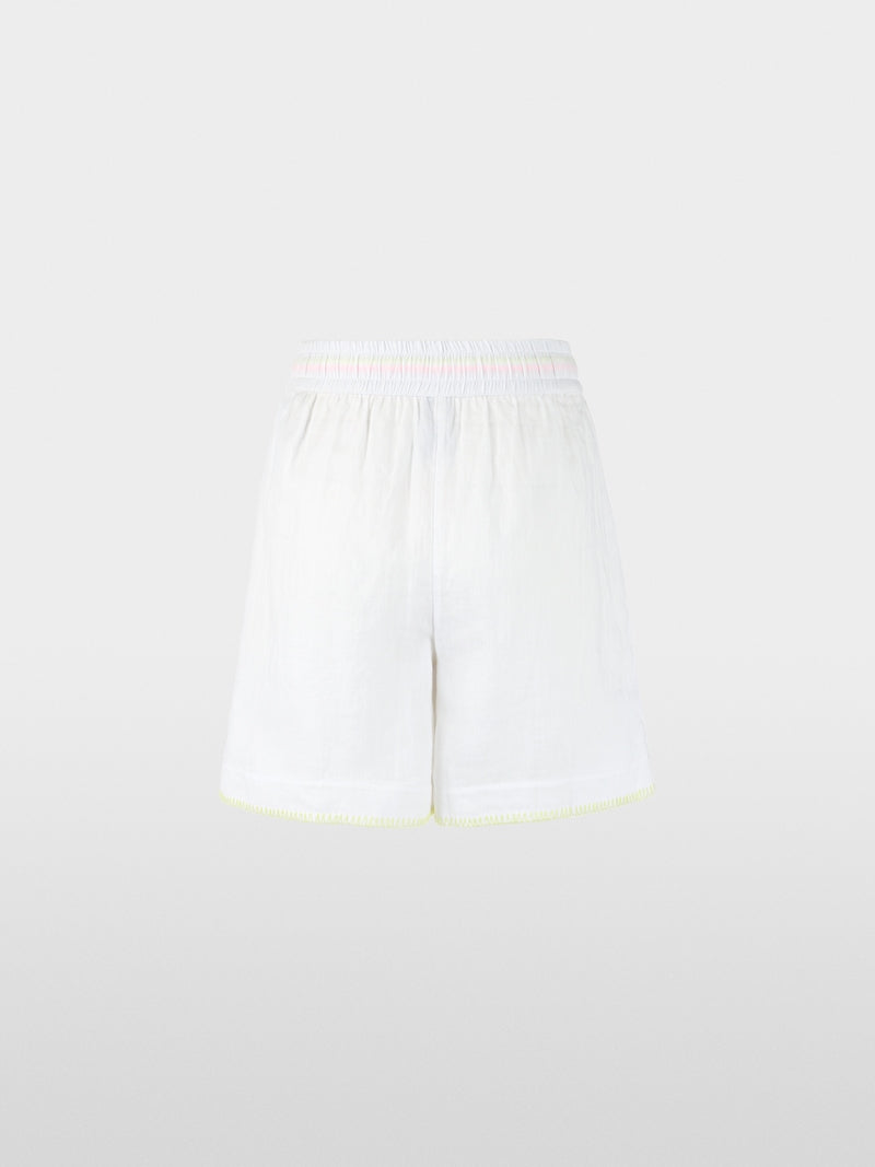 Marc Cain Sports White Willmar Wide Fit Ramie Shorts