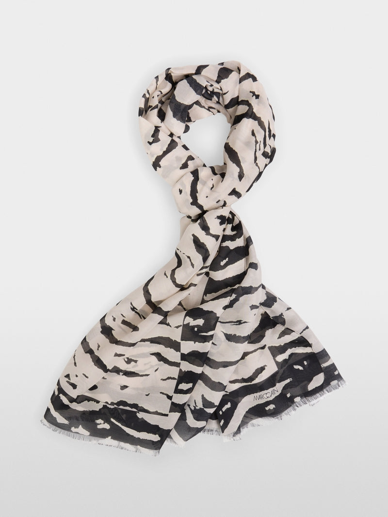 Marc Cain Sports Animal Print Silk Blend Long Scarf ASB4.07 Z12