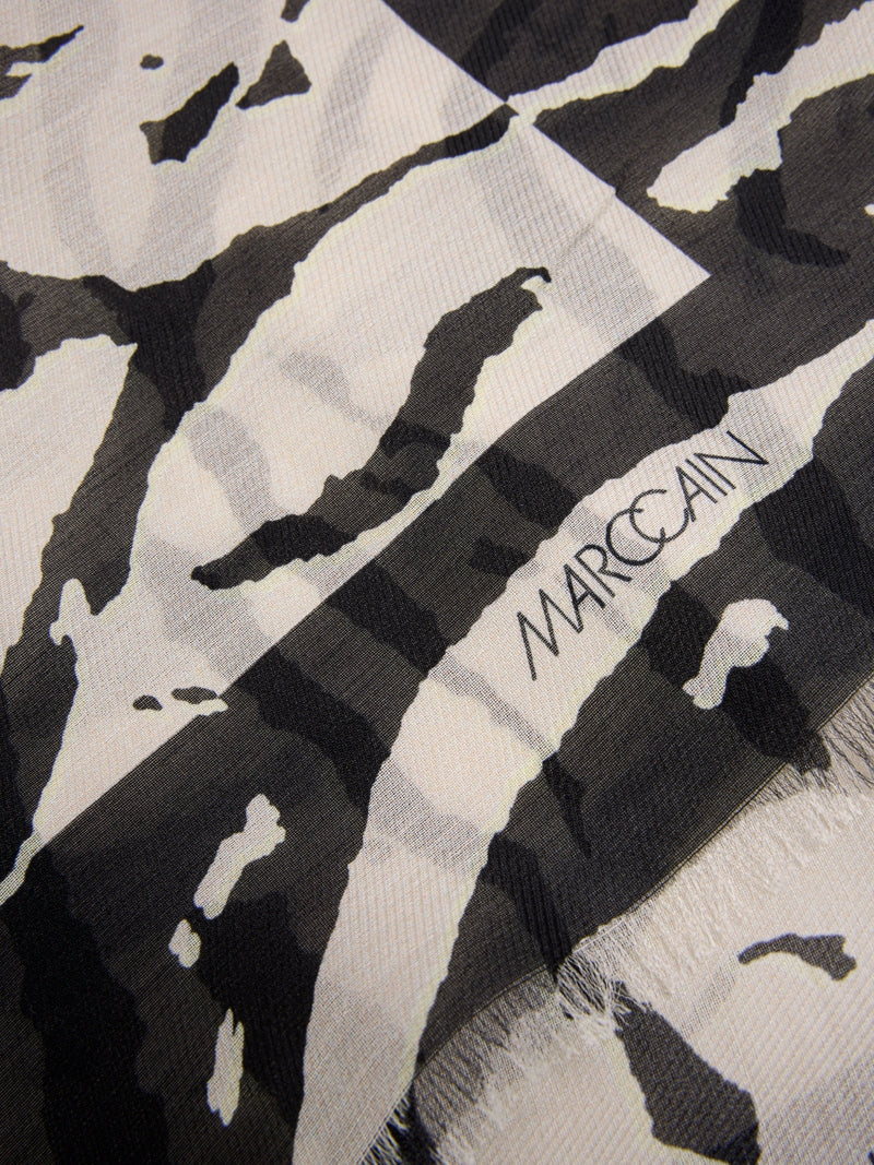 Marc Cain Sports Animal Print Silk Blend Long Scarf ASB4.07 Z12