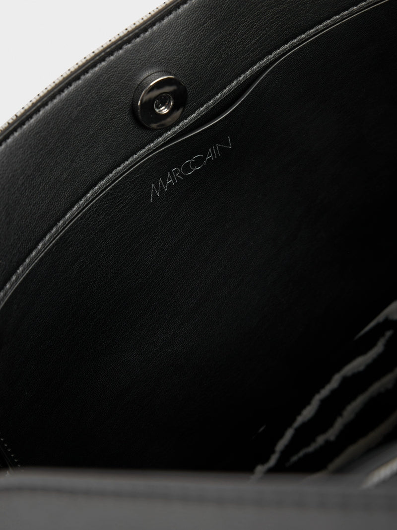 Marc Cain Black and White Medium Sized Shoulder Bag ASTI.03 M53