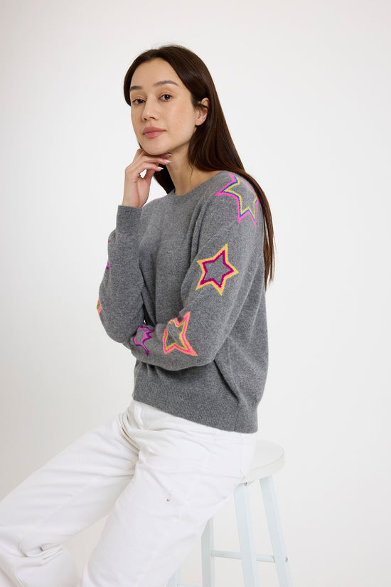Brodie grey pop star sleeve sweater B019