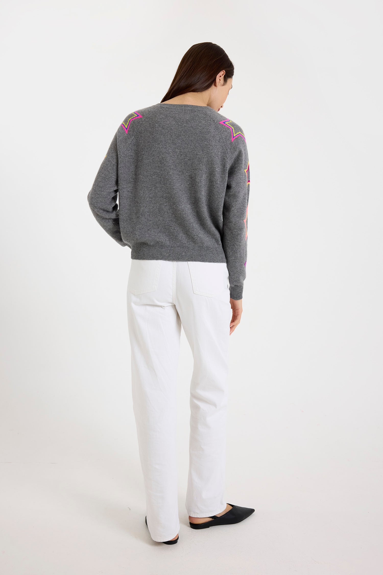 Brodie grey pop star sleeve sweater B019