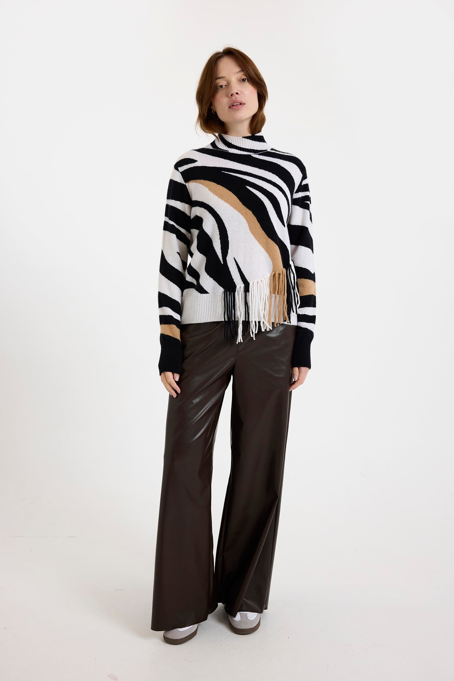 Brodie zebra fringe sweater B080
