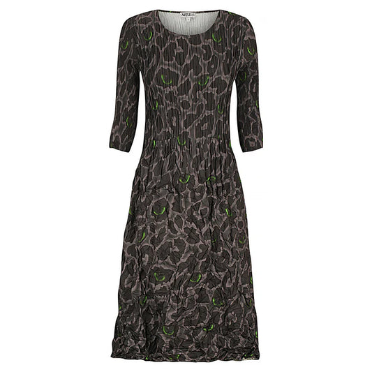 Alquema animal print 3/4 sleeve smash pocket dress ADC544
