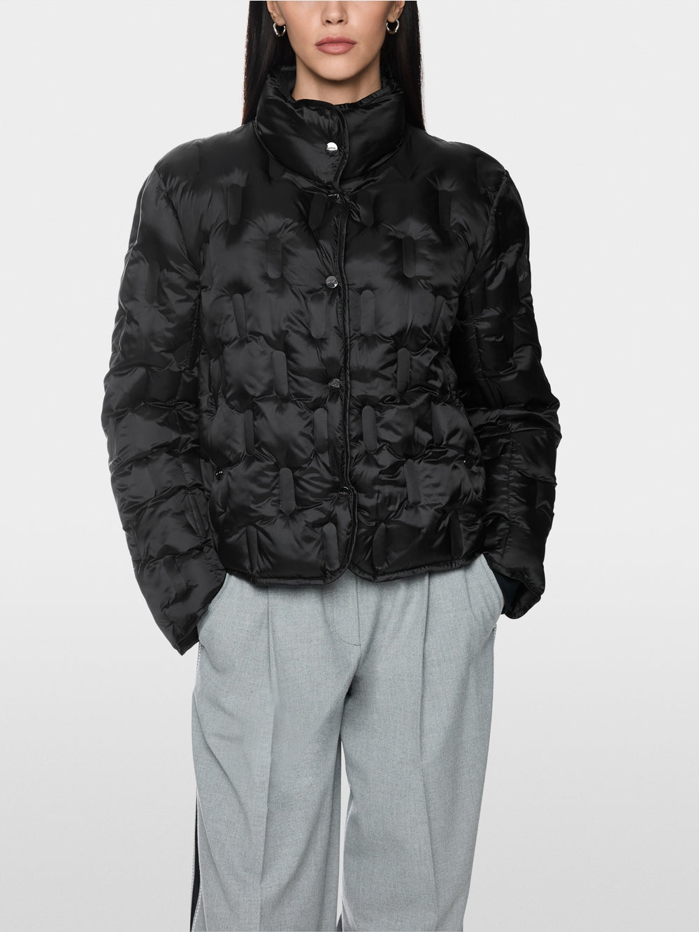 Marc Cain Black Quilted Jacket with Synthetic Down