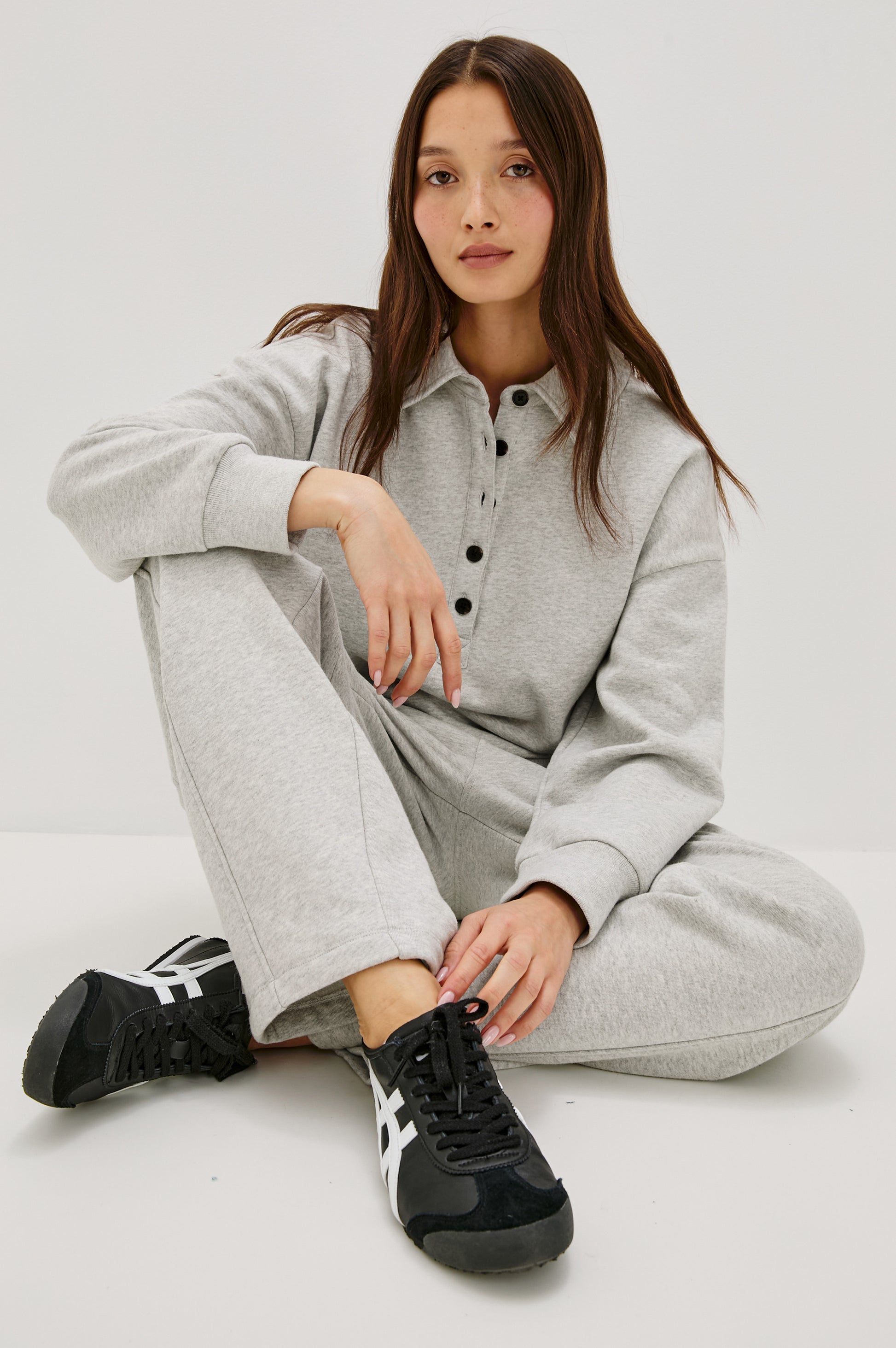Rails long sleeve collared top Barlow