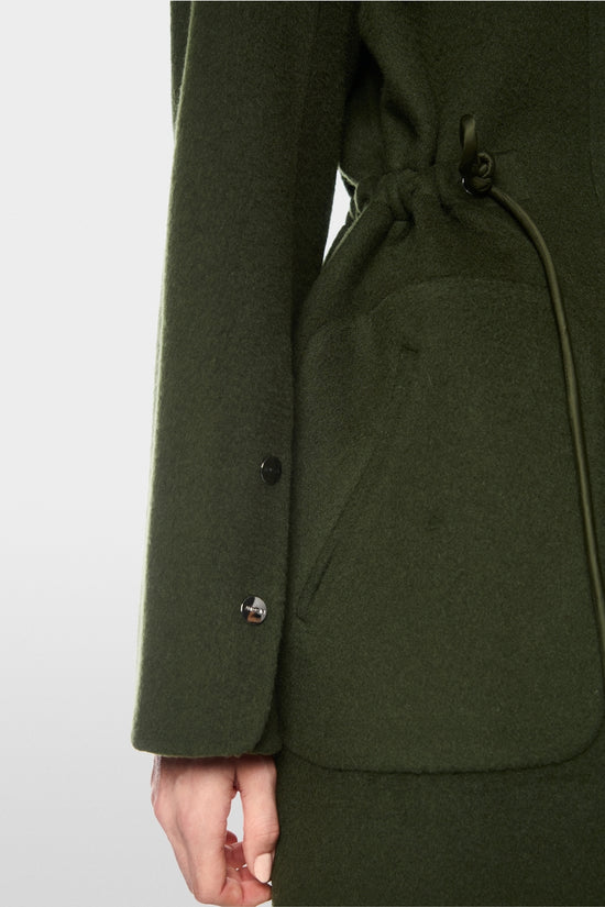 Marc Cain Forest Wool Blend Coat with Drawstring