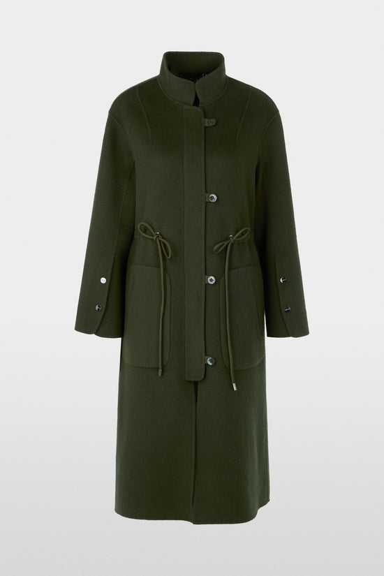 Marc Cain Forest Wool Blend Coat with Drawstring