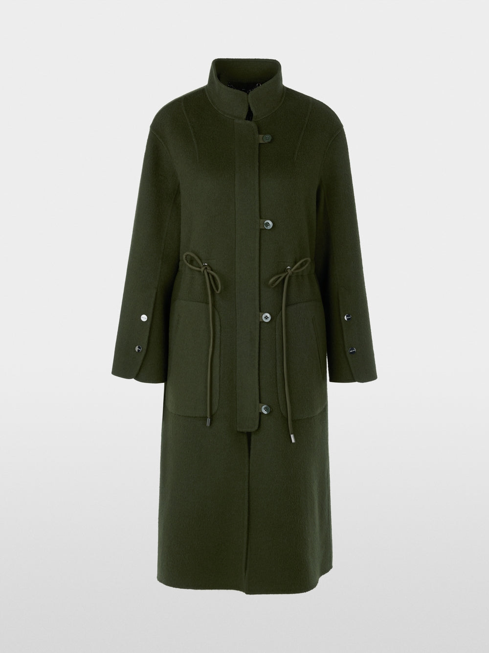 Marc Cain Forest Wool Blend Coat with Drawstring