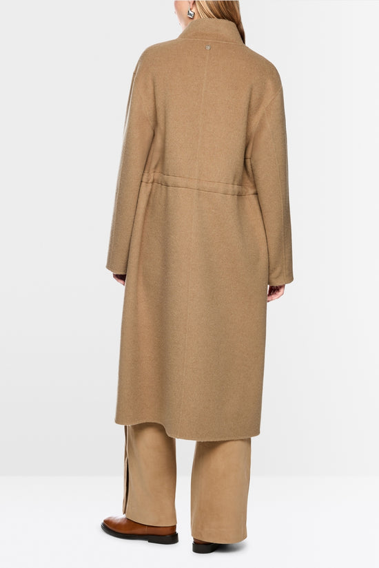 Marc Cain Tan Wool Blend Coat with Drawstring