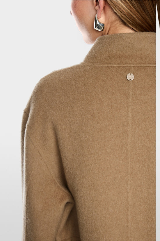 Marc Cain Tan Wool Blend Coat with Drawstring