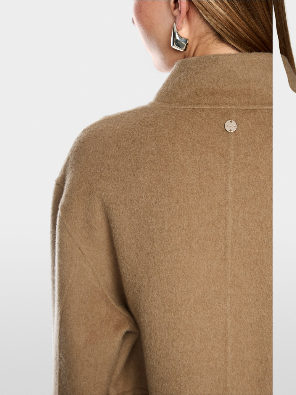 Marc Cain Tan Wool Blend Coat with Drawstring