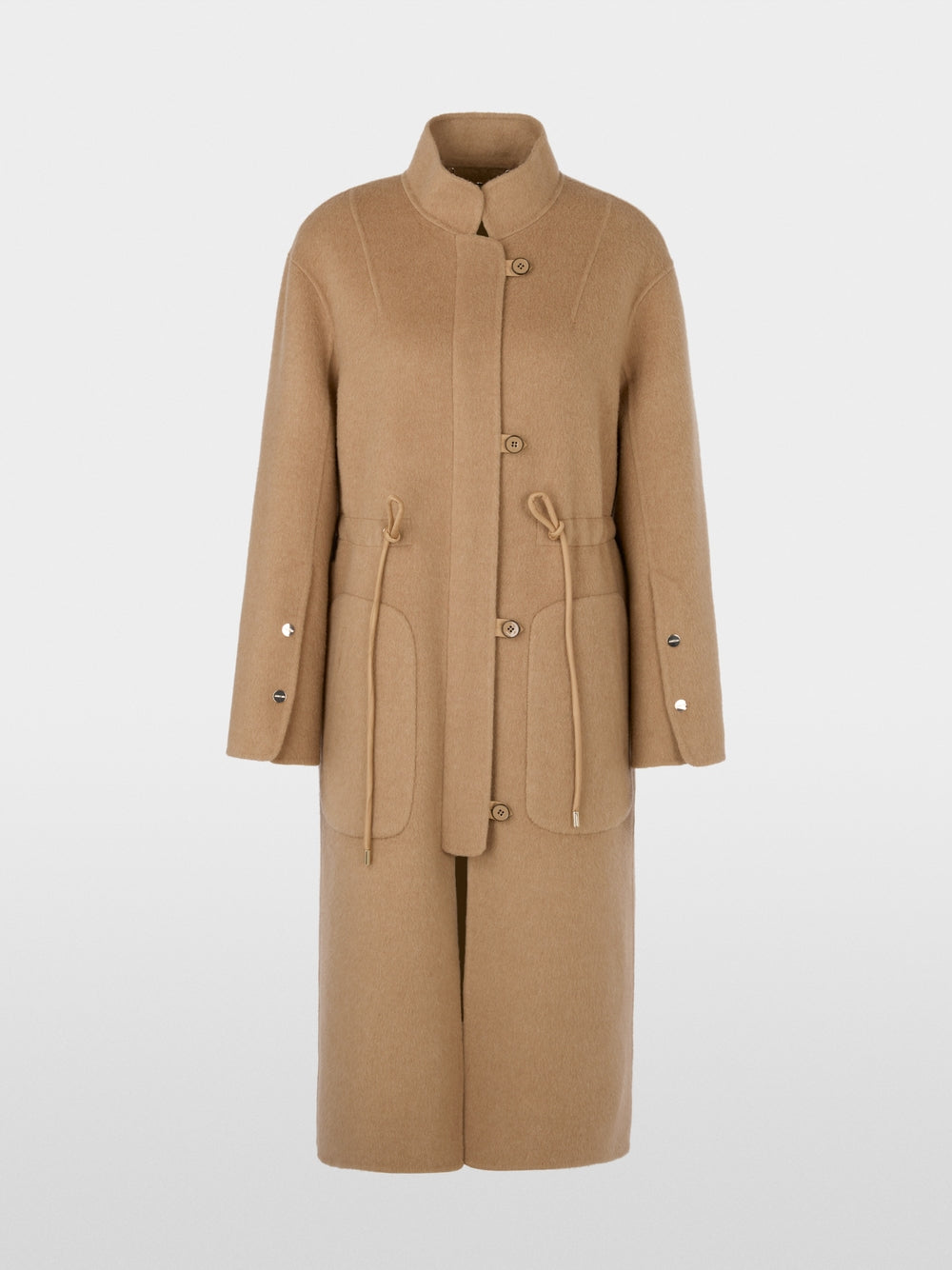 Marc Cain Tan Wool Blend Coat with Drawstring