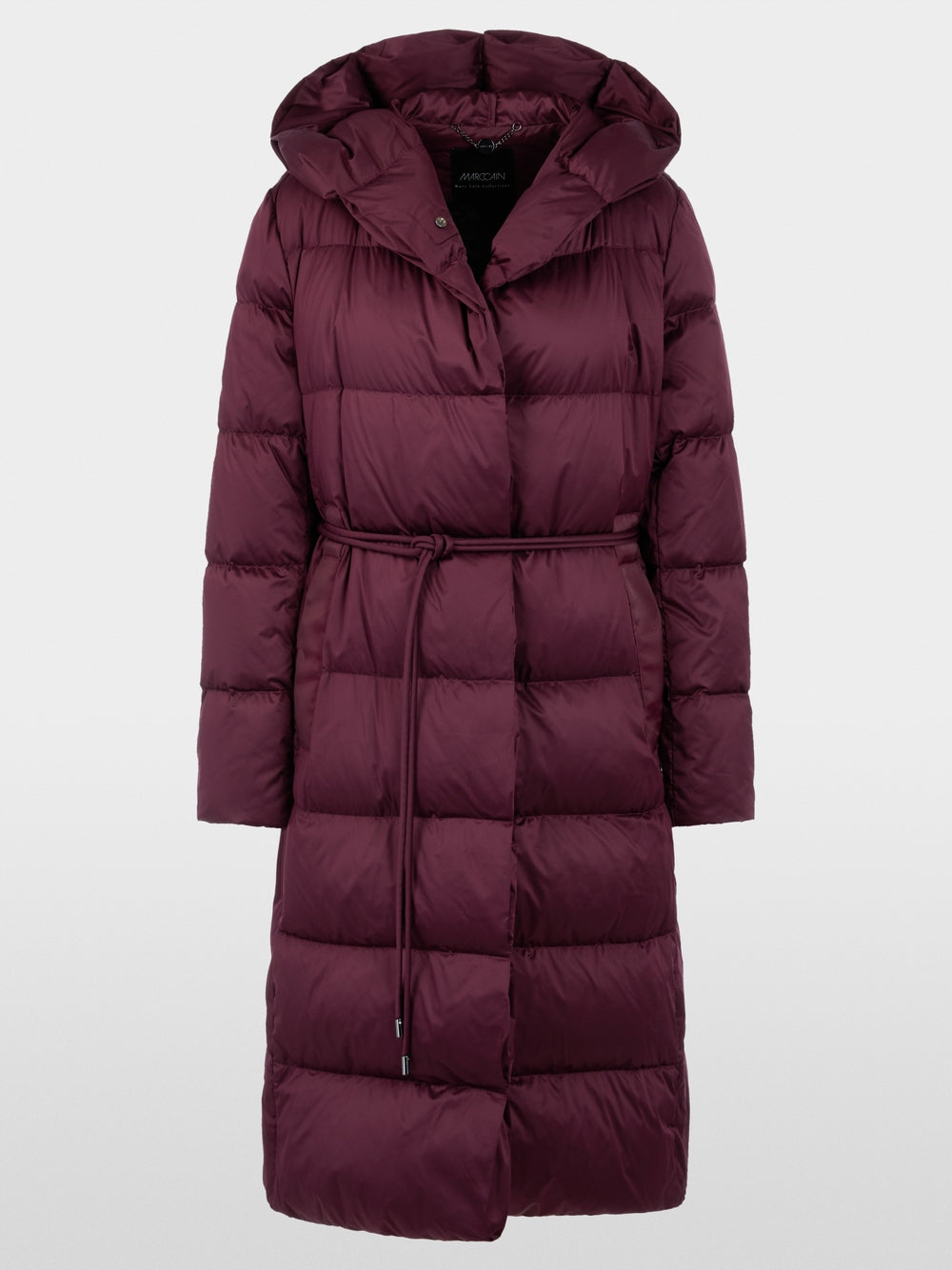 Marc Cain Wine Long Down Coat with Hood