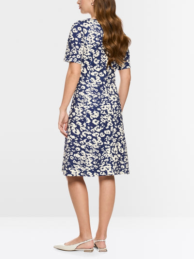 Marc Cain Midnight Blue Print A-Line Dress BC 21.15 J41