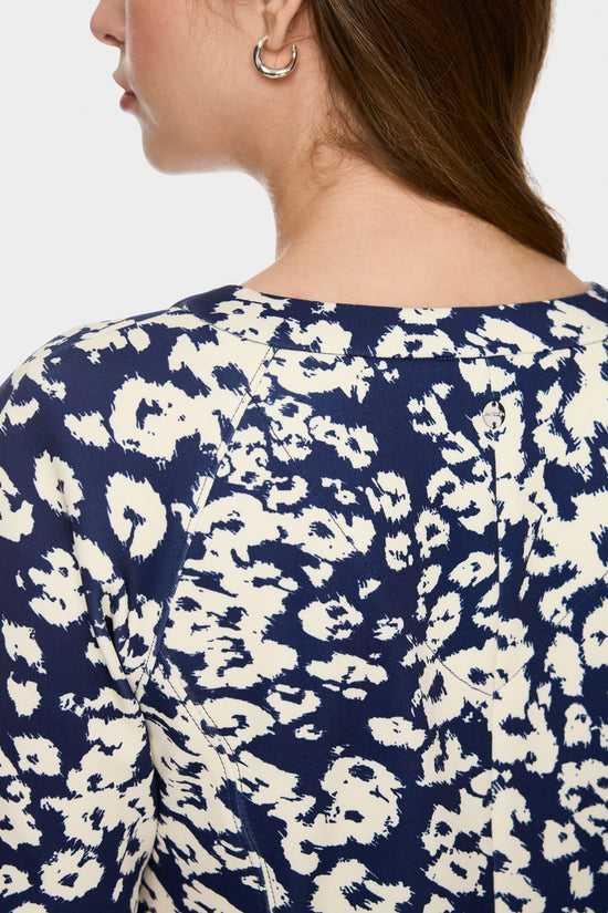 Marc Cain Midnight Blue Print A-Line Dress