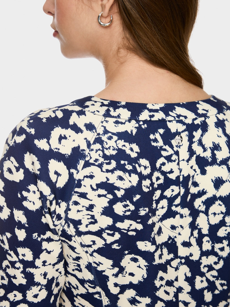 Marc Cain Midnight Blue Print A-Line Dress