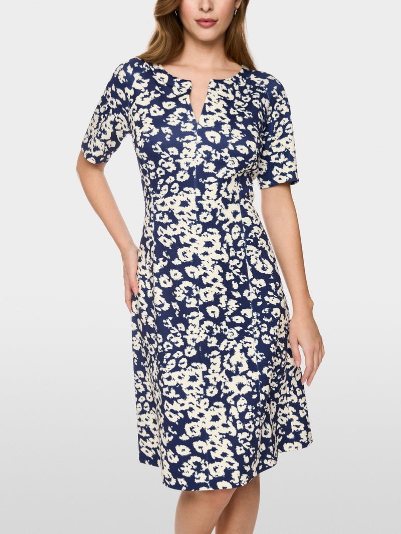 Marc Cain Midnight Blue Print A-Line Dress