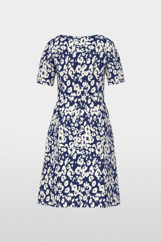 Marc Cain Midnight Blue Print A-Line Dress