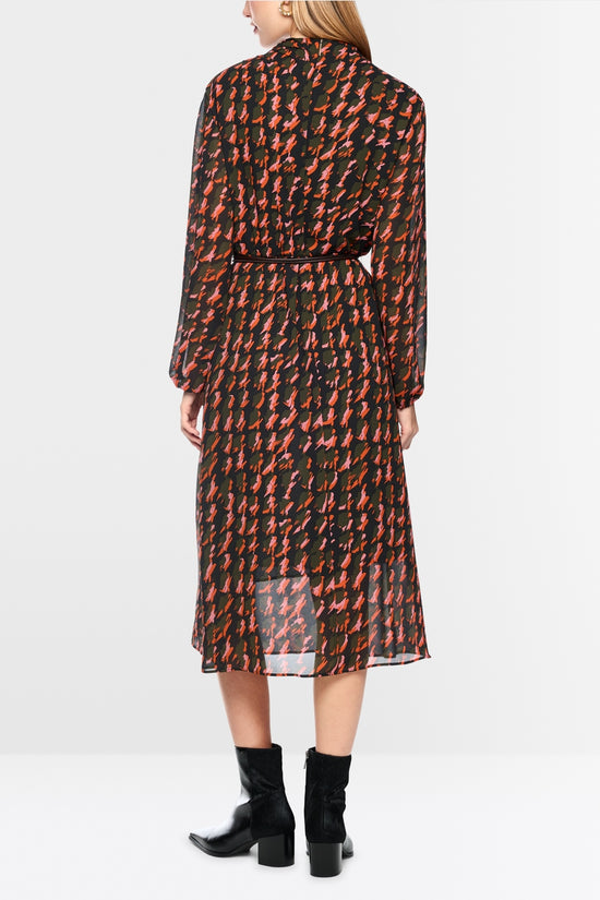 Marc Cain Tigerlily Printed Dress with Drawstring Belt