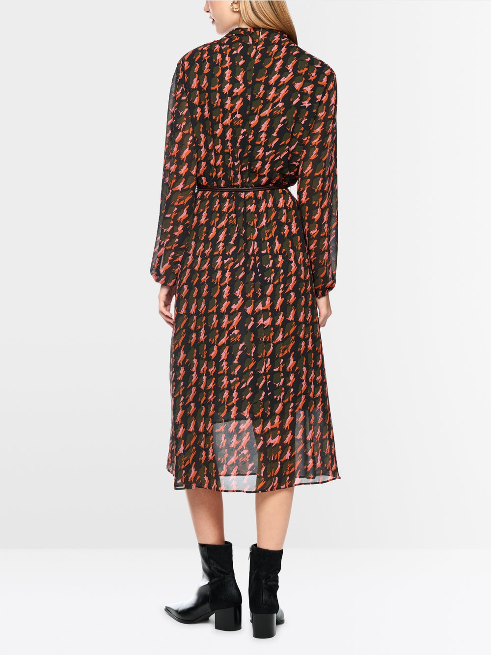 Marc Cain Tigerlily Printed Dress with Drawstring Belt