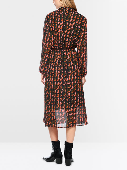 Marc Cain Tigerlily Printed Dress with Drawstring Belt