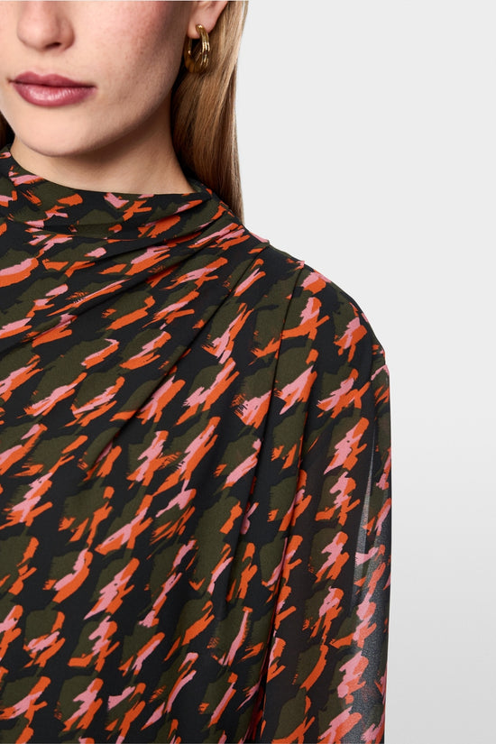 Marc Cain Tigerlily Printed Dress with Drawstring Belt