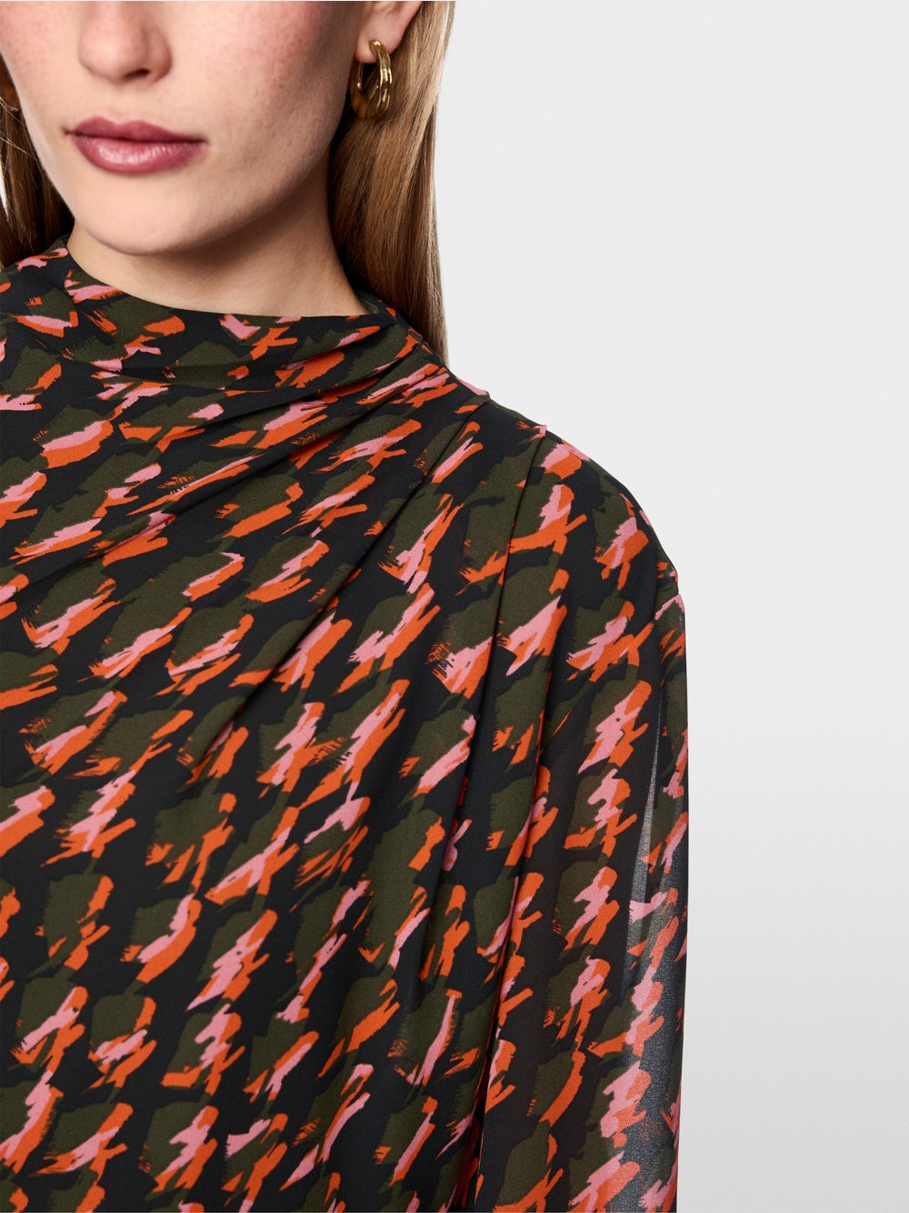 Marc Cain Tigerlily Printed Dress with Drawstring Belt
