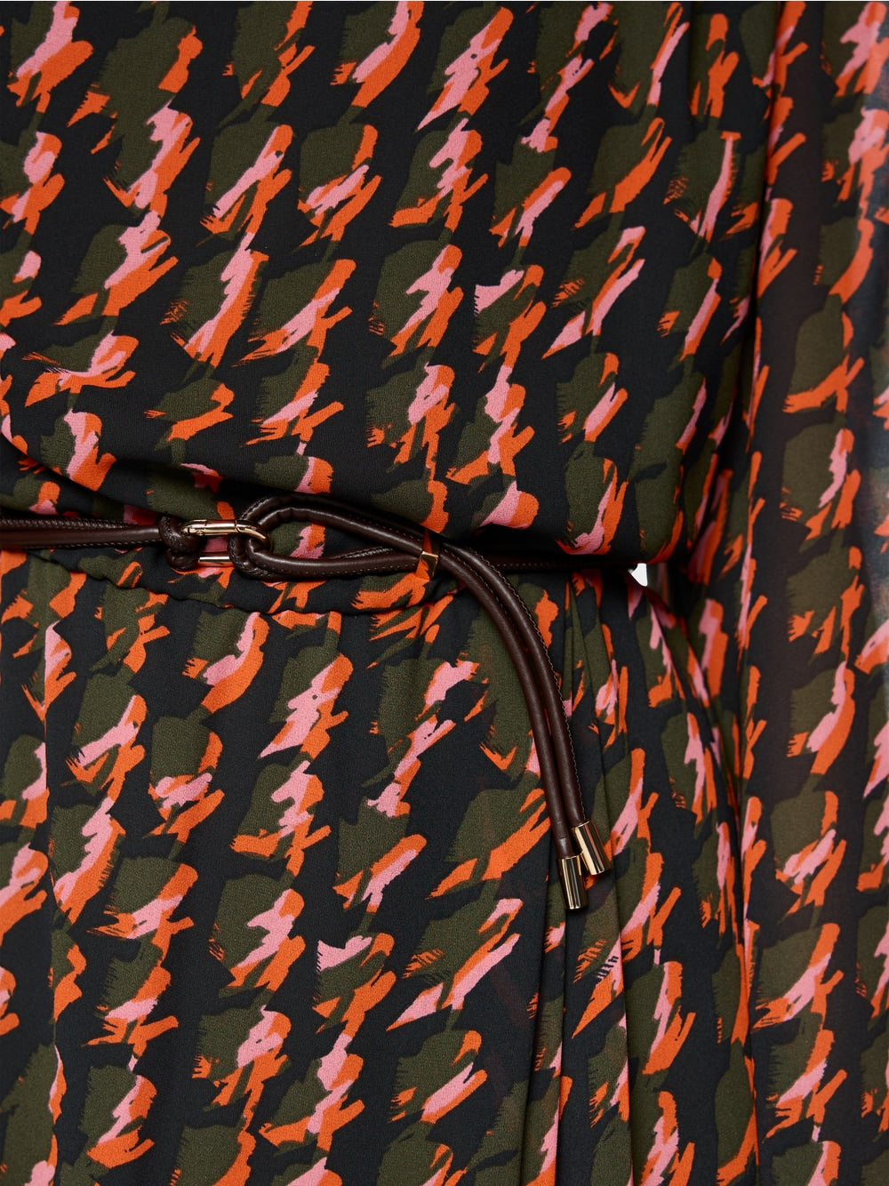 Marc Cain Tigerlily Printed Dress with Drawstring Belt