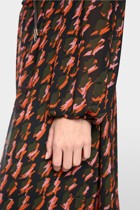 Marc Cain Tigerlily Printed Dress with Drawstring Belt