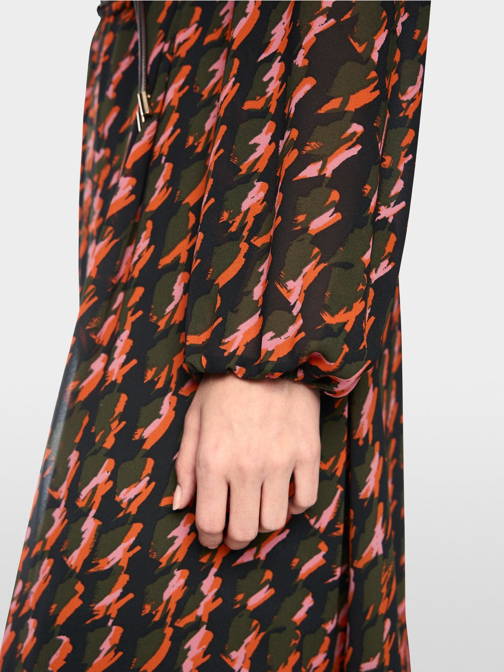 Marc Cain Tigerlily Printed Dress with Drawstring Belt