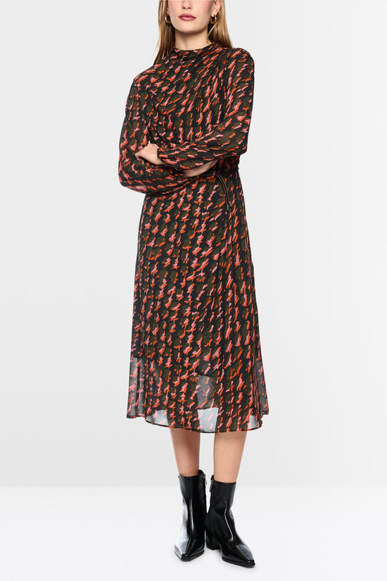 Marc Cain Tigerlily Printed Dress with Drawstring Belt