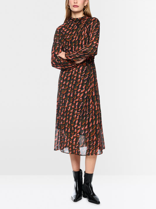 Marc Cain Tigerlily Printed Dress with Drawstring Belt