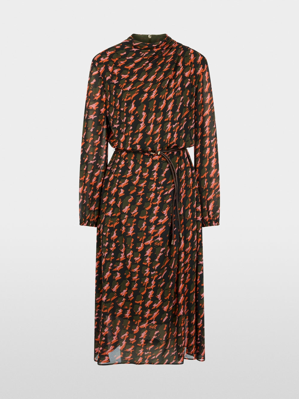 Marc Cain Tigerlily Printed Dress with Drawstring Belt