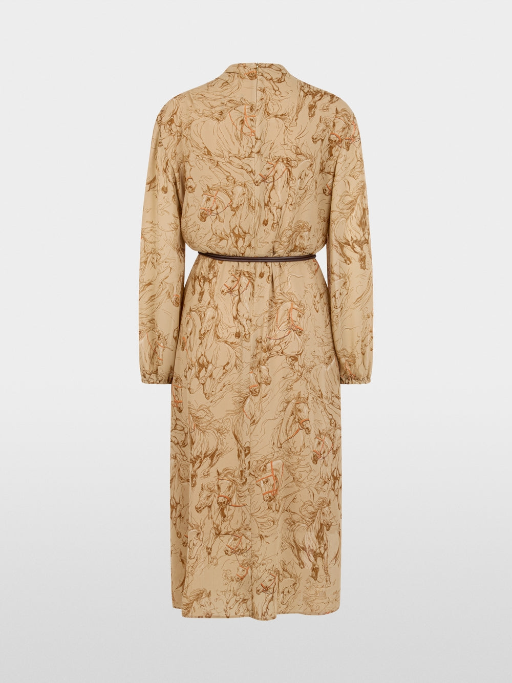 Marc Cain Tannin Horse Printed Dress with Drawstring Belt