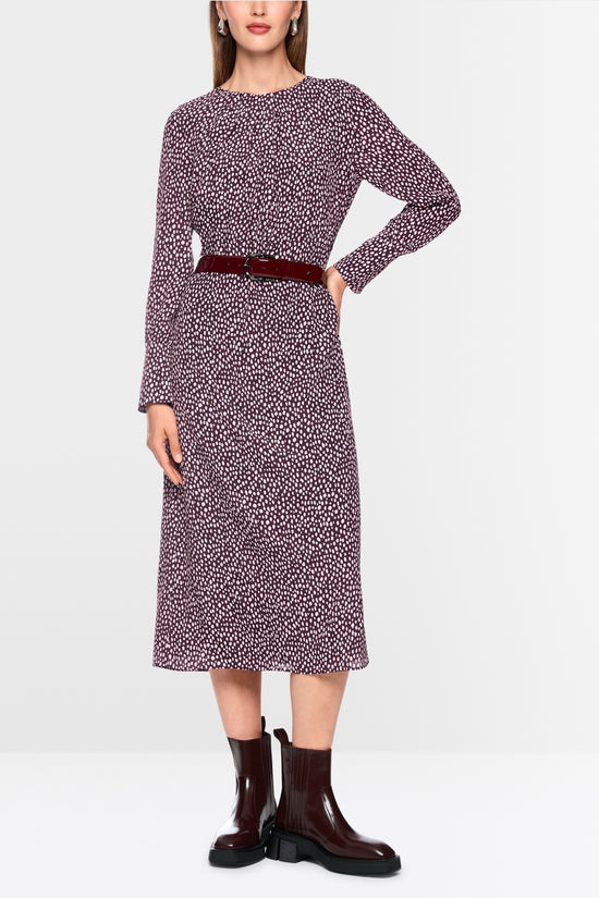 Marc Cain Wine Maxi dress with Polka Dot Print