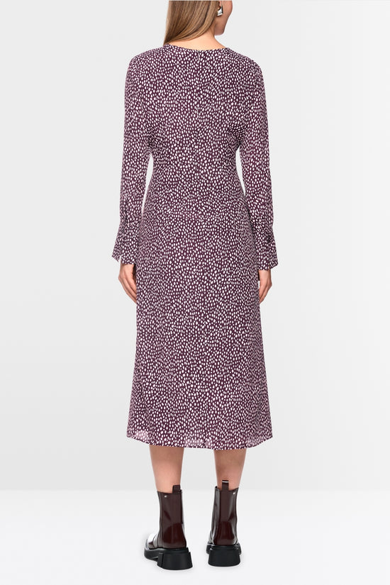 Marc Cain Wine Maxi dress with Polka Dot Print