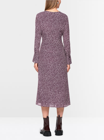 Marc Cain Wine Maxi dress with Polka Dot Print BC21.23 W38