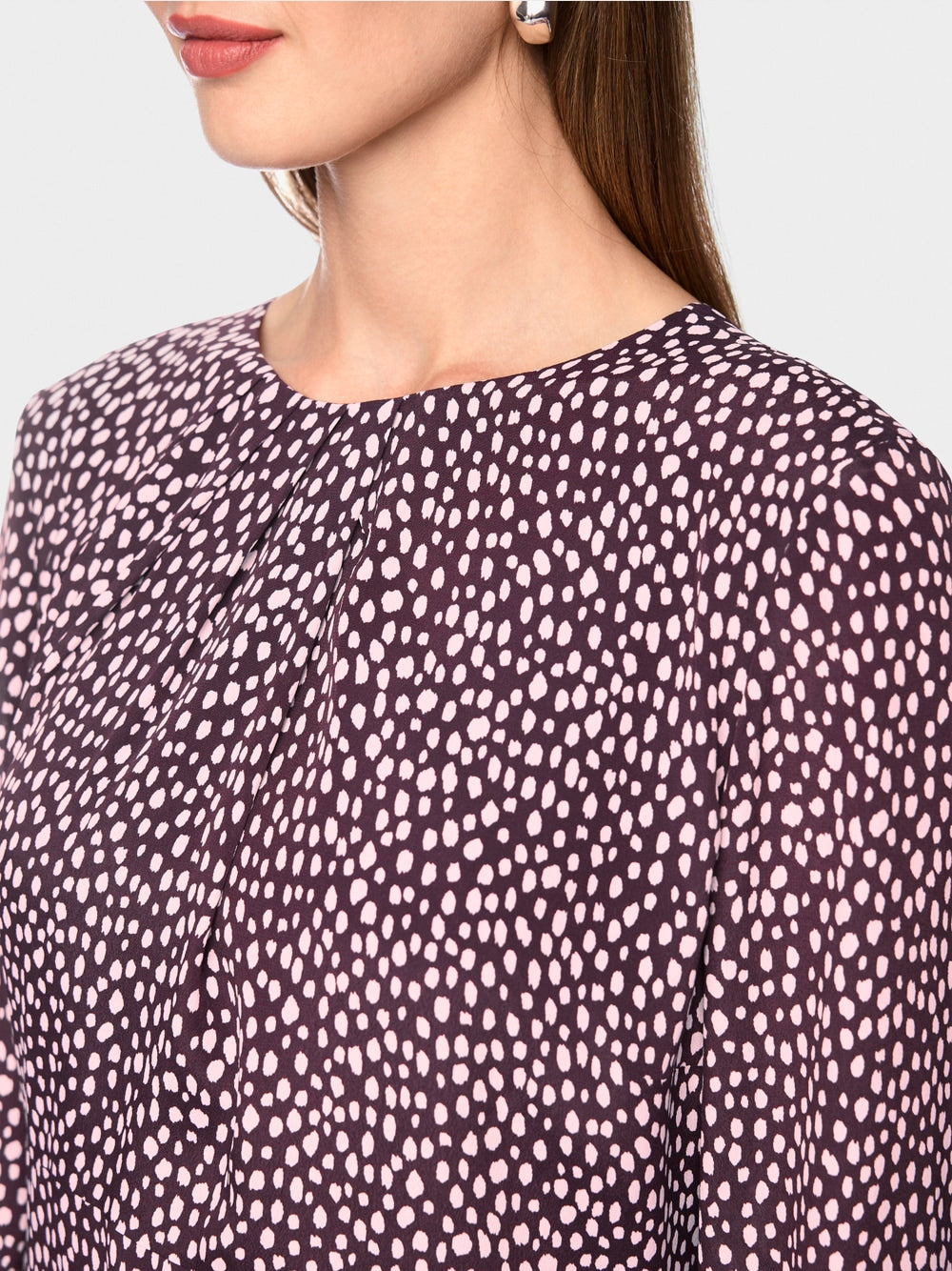 Marc Cain Wine Maxi dress with Polka Dot Print