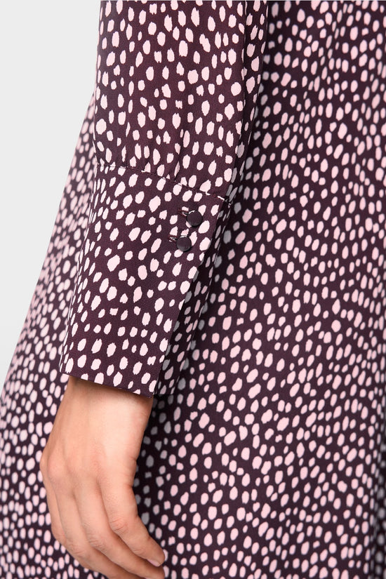 Marc Cain Wine Maxi dress with Polka Dot Print