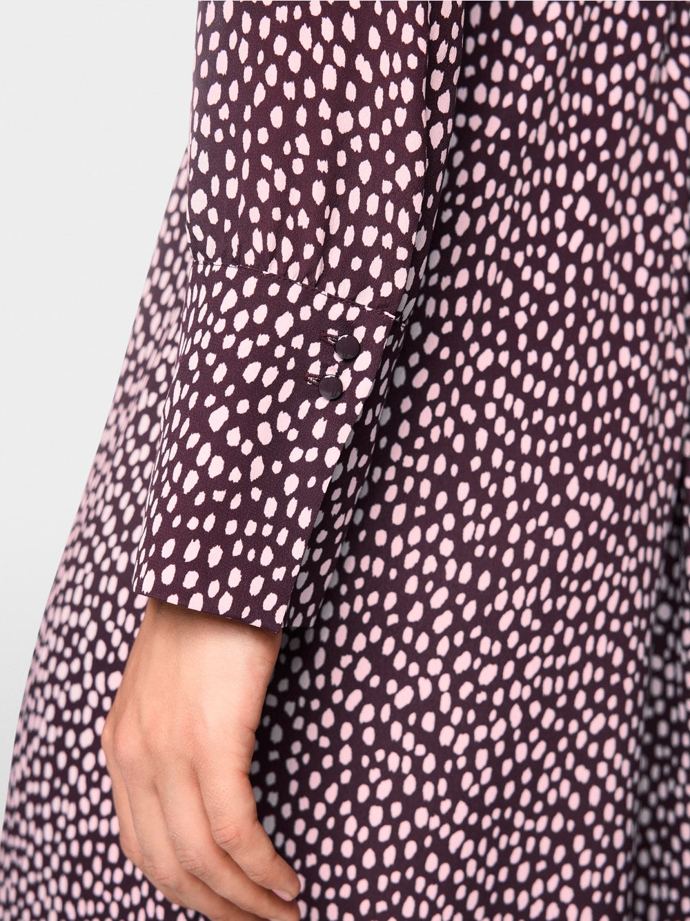 Marc Cain Wine Maxi dress with Polka Dot Print