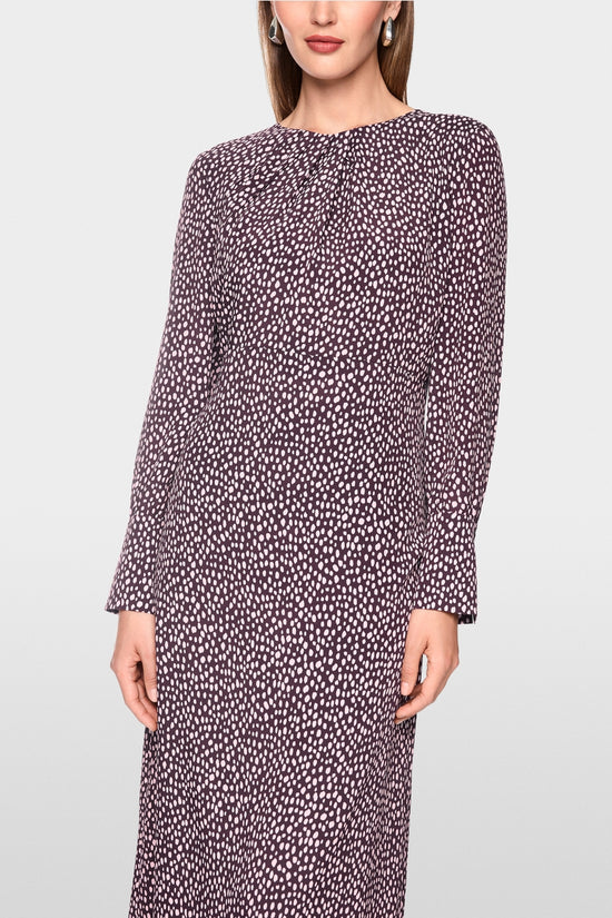 Marc Cain Wine Maxi dress with Polka Dot Print