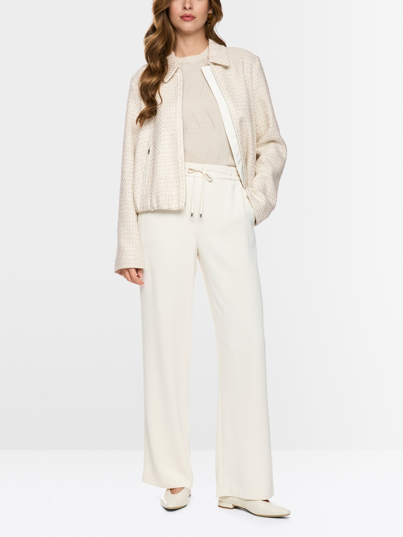Marc Cain Ecru Luxurious Bouclé Jacket with Zip