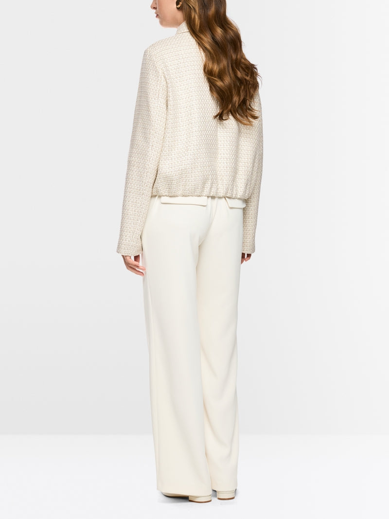 Marc Cain Ecru Luxurious Bouclé Jacket with Zip