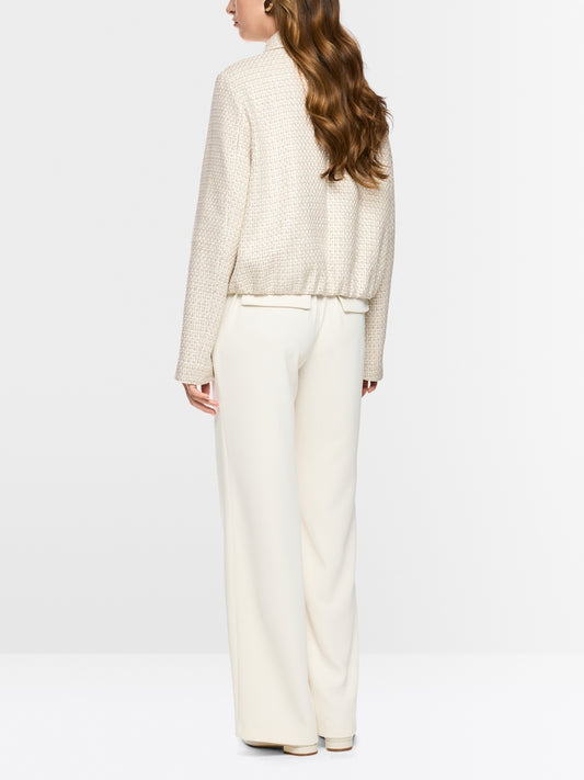 Marc Cain Ecru Luxurious Bouclé Jacket with Zip