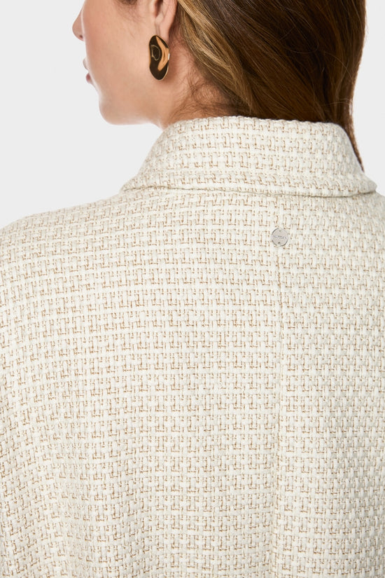 Marc Cain Ecru Luxurious Bouclé Jacket with Zip