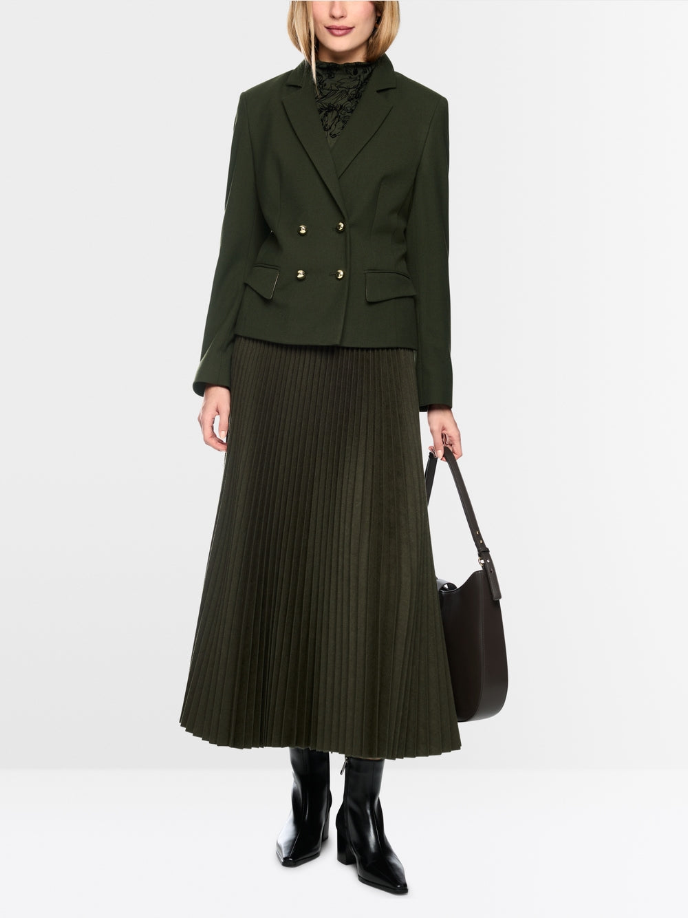Marc Cain Forest Fitted Double-Breasted Jacket 